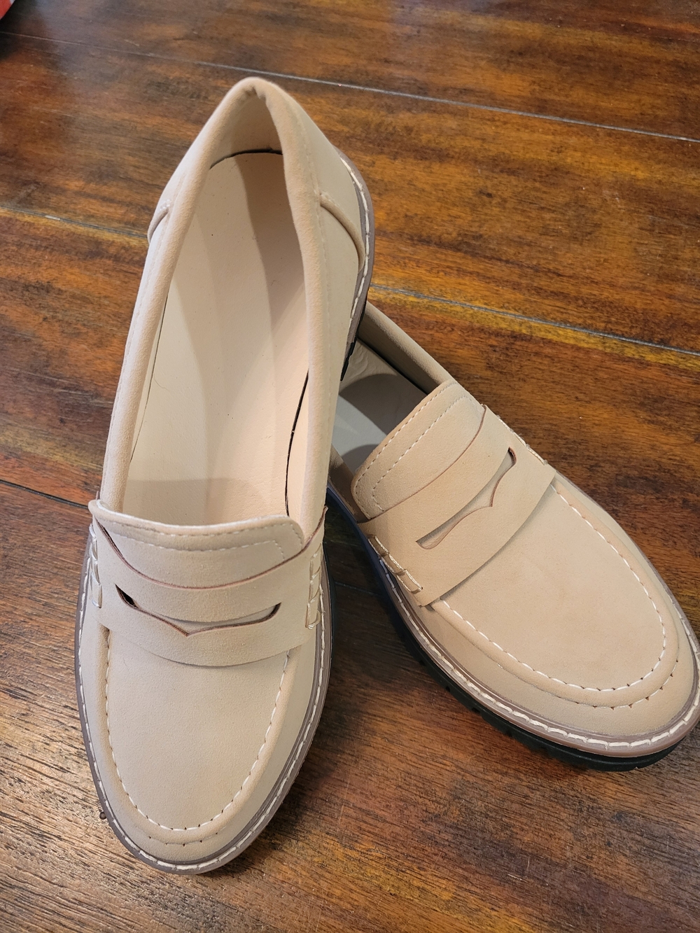 NWOT- Super Cute Beige Loafers